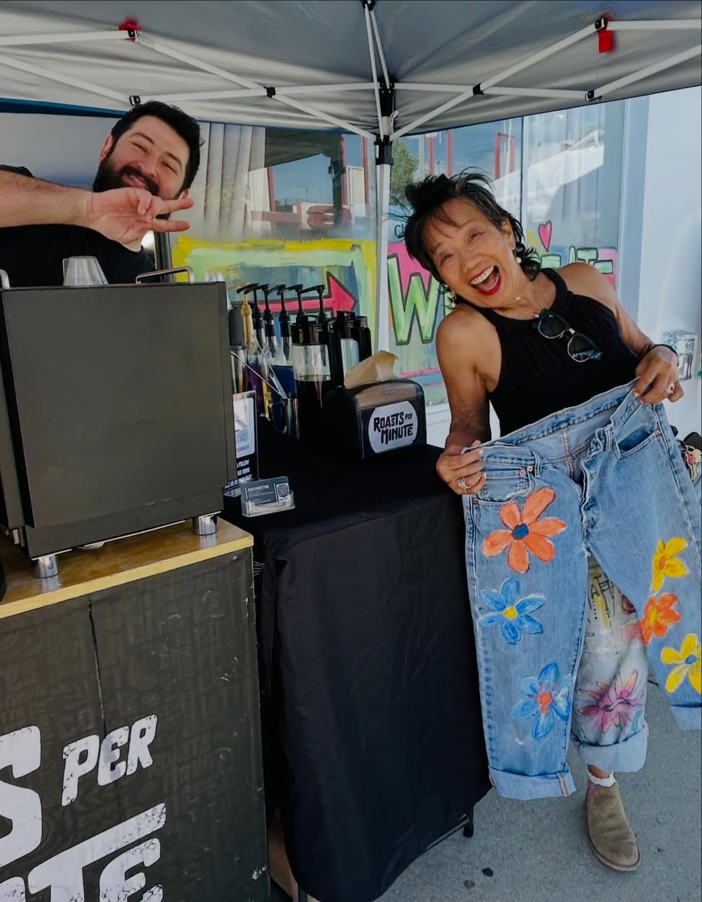Milk pour creating latte art at the RPM coffee cart
