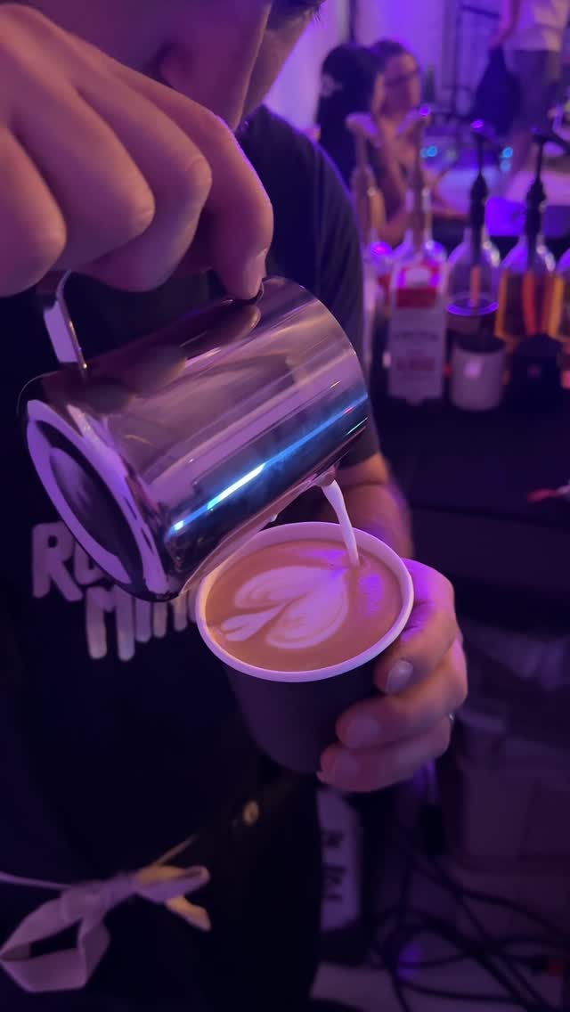 Customers at the Roasts Per Minute mobile coffee cart